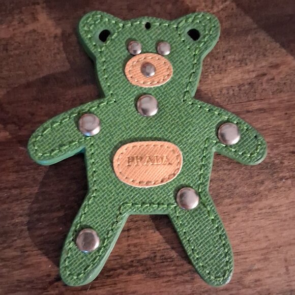 RARE*** Prada Lather Sewn Teddy Bear Purse Charm/Keychain - Picture 1 of 5